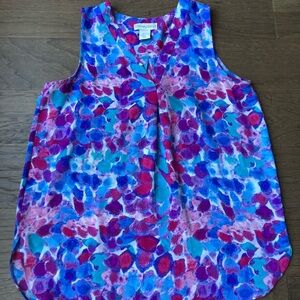 Cynthia Rowley Watercolor Sleeveless Blouse-Small